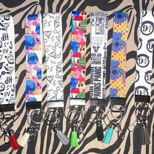 Faux leather keychains with tassel